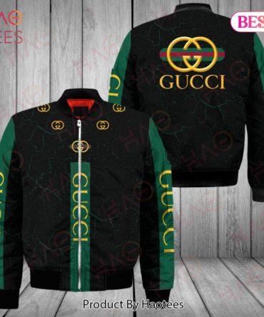 Stylish Black Bomber Jacket With Iconic Double G Logo - Trendy & Comfortable Outerwear