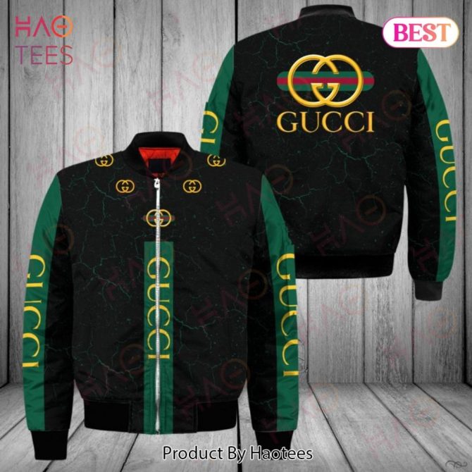 Stylish Black Bomber Jacket With Iconic Double G Logo - Trendy & Comfortable Outerwear