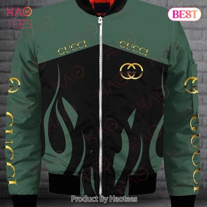 Stylish Green & Black Flame Design Bomber Jacket - Trendy Streetwear Essential