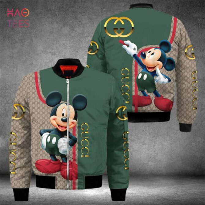Hot Gucci Luxury Brand Mickey Mouse Bomber Jacket Pod Design - Image 2