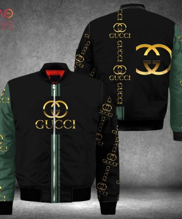 Hot Gucci Luxury Brand Black Mix Green Bomber Jacket Limited Edition
