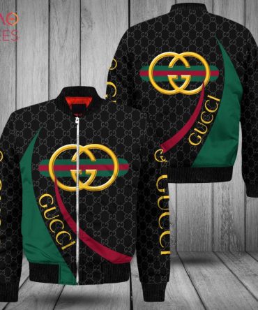 Hot Gucci Luxury Brand Green Mix Black Bomber Jacket Limited Edition
