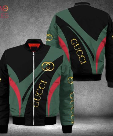 Best Gucci Luxury Brand Green Mix Black Bomber Jacket Limited Edition