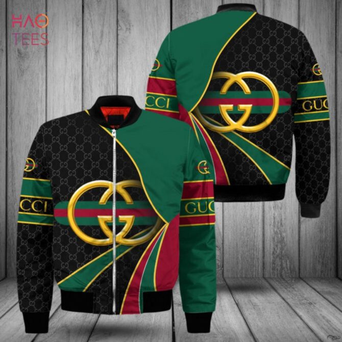 The Best Gucci Luxury Brand Black Green Red Bomber Jacket Limited Edition - Image 2