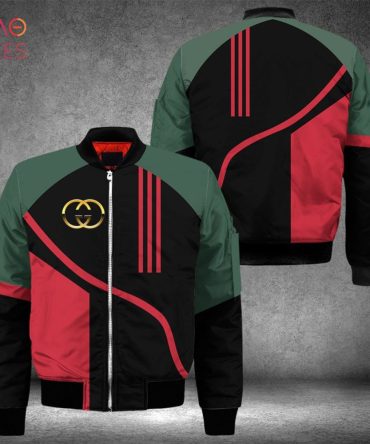 Trendding Gucci Luxury Brand Black Red Green Bomber Jacket Limited Edition