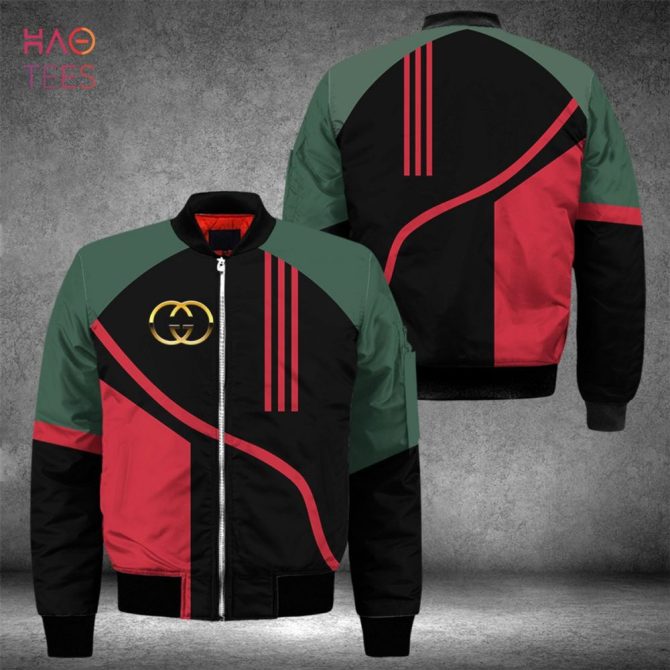 Trendding Gucci Luxury Brand Black Red Green Bomber Jacket Limited Edition