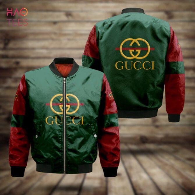 Best Gucci Luxury Brand Red Mix Green Bomber Jacket Limited Edition - Image 2