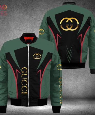 The Best Gucci Luxury Brand Green Mix Black Bomber Jacket Limited Edition