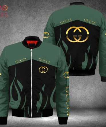 New Gucci Luxury Brand Green Mix Black Bomber Jacket Limited Edition