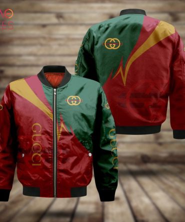 Trendding Gucci Luxury Brand Red Mix Green Bomber Jacket Limited Edition