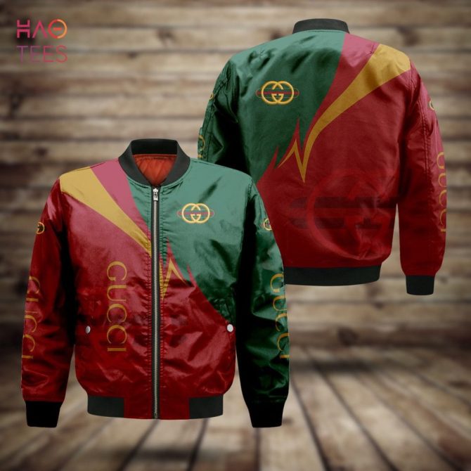 Trendding Gucci Luxury Brand Red Mix Green Bomber Jacket Limited Edition