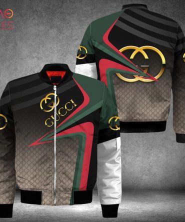 Hot Gucci Luxury Brand Ombre Black Grey Bomber Jacket Limited Edition