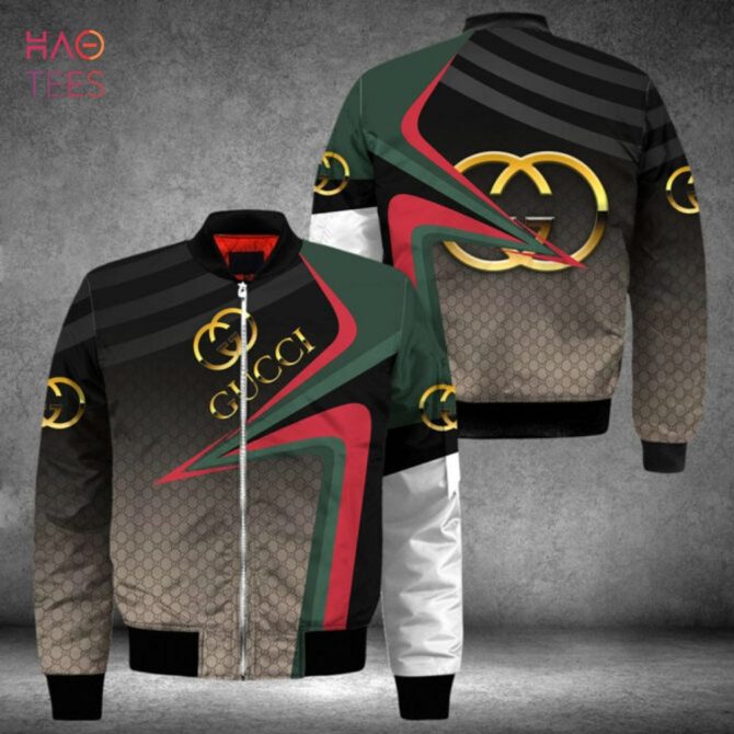 Hot Gucci Luxury Brand Ombre Black Grey Bomber Jacket Limited Edition - Image 2