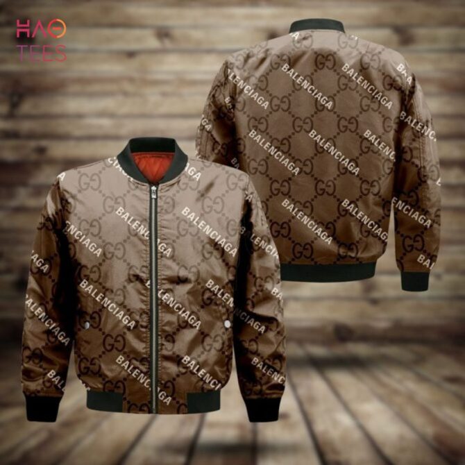 Best Gucci Luxury Brand Full Brown Color Bomber Jacket Limited Edition - Image 2