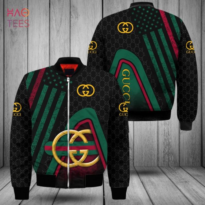 New Gucci Luxury Brand Full Printing Logo Bomber Jacket Limited Edition