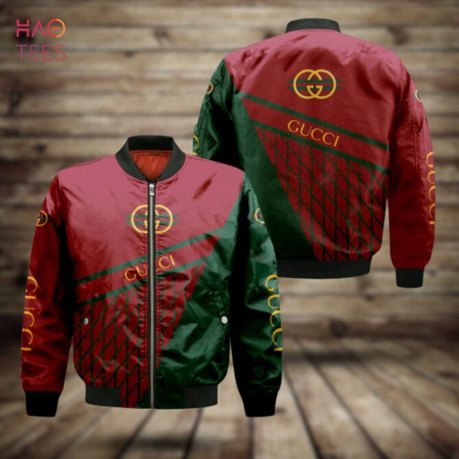 Stylish Red & Green Designer Bomber Jacket - Luxury Streetwear Fashion - Image 2