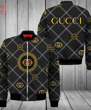 THE BEST Gucci Luxury Brand Square Pattern Bomber Jacket POD Design