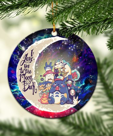 Ghibli Character Love You To The Moon Galaxy Ceramic Circle Ornament Perfect Gift For Christmas Holiday