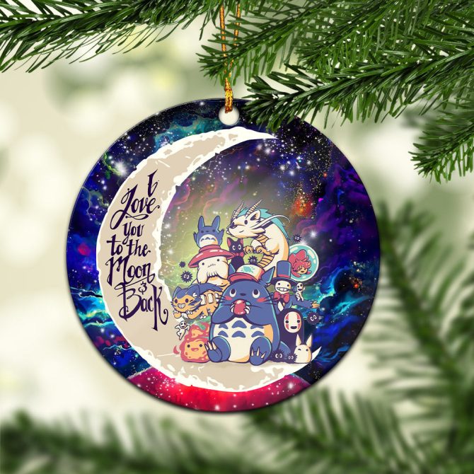 Ghibli Character Love You To The Moon Galaxy Ceramic Circle Ornament Perfect Gift For Christmas Holiday