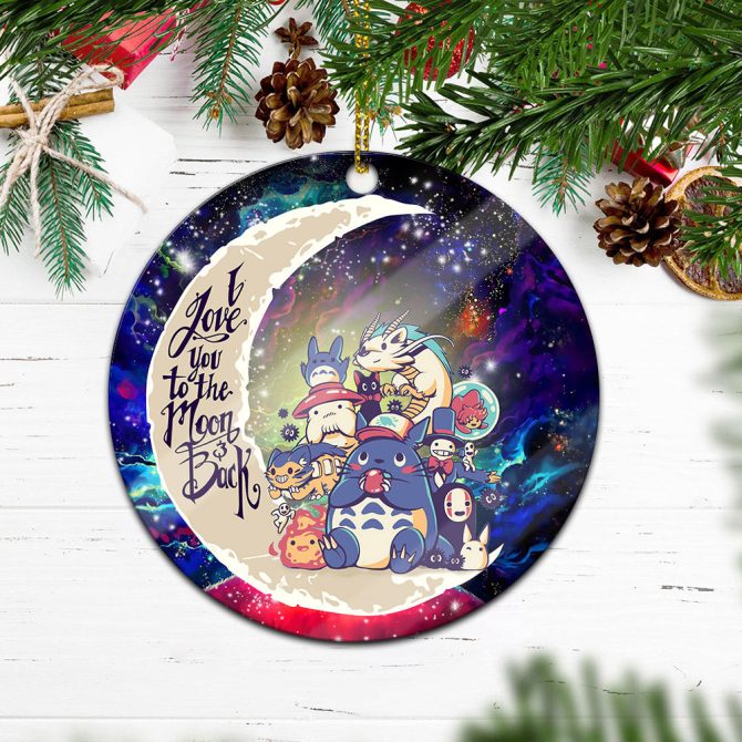 Ghibli Character Love You To The Moon Galaxy Ceramic Circle Ornament Perfect Gift For Christmas Holiday - Image 2