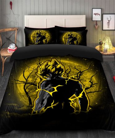 Goku Super Saiyan Dragon Ball Moonlight Bedding Set Duvet Cover And 2 Pillowcases