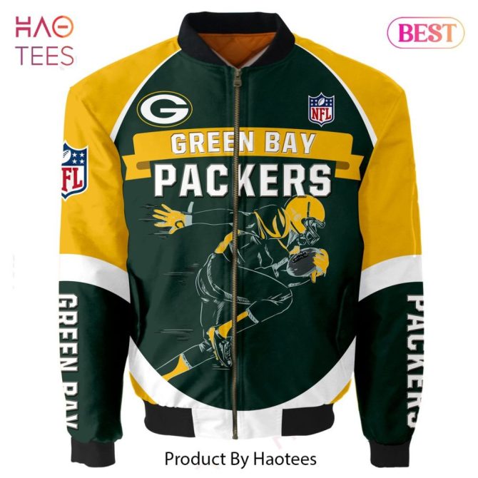 Green Bay Packers Nfl Bomber Jacket - Ultimate Fan Gear By Haotees