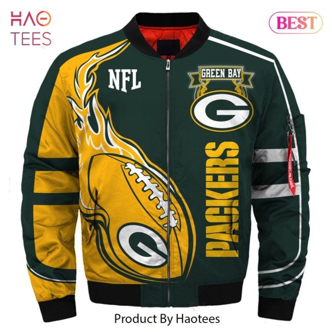 Green Bay Packers Nfl Bomber Jacket - Stylish Fan Gear For Ultimate Game Day Comfort