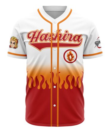 Flame Hashira Baseball Jersey - Anime-Inspired Sports Shirt For Fans