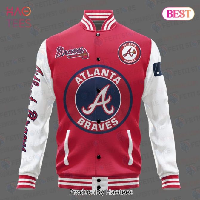 Atlanta Braves Varsity Jacket - Premium Red & White Baseball Style For Fans - Image 2