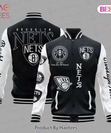 Brooklyn Nets Varsity Jacket – Stylish Black & White Sportswear For Fans