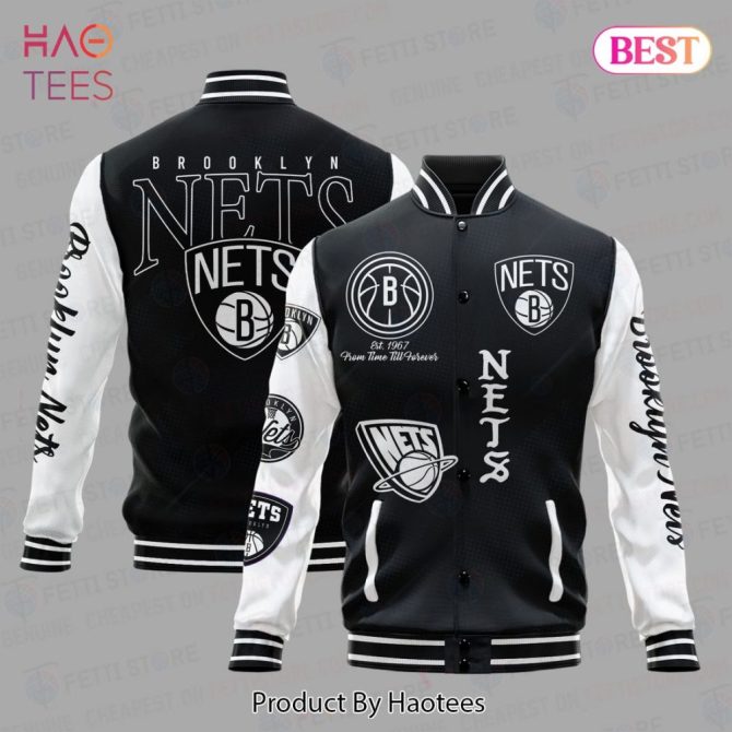 Brooklyn Nets Varsity Jacket – Stylish Black & White Sportswear For Fans