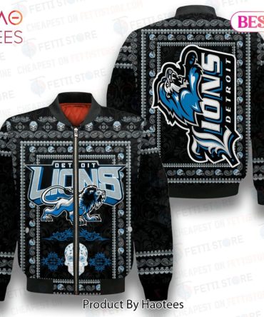 Hot Detroit Lions Classic Pattern Nfl 3D Bomber Jacket