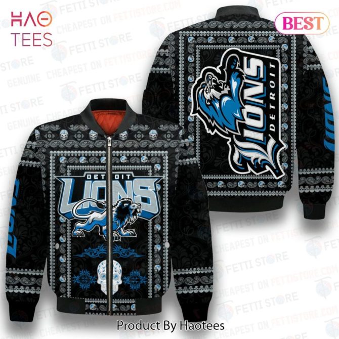 Hot Detroit Lions Classic Pattern Nfl 3D Bomber Jacket