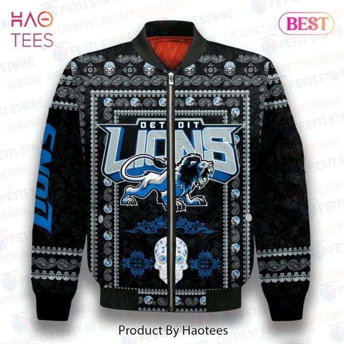 Hot Detroit Lions Classic Pattern Nfl 3D Bomber Jacket - Image 2