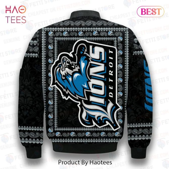 Hot Detroit Lions Classic Pattern Nfl 3D Bomber Jacket - Image 3