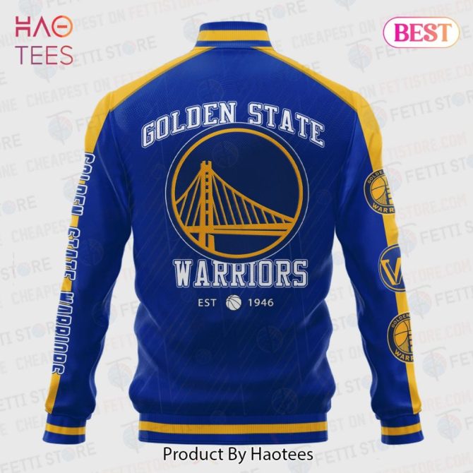 Golden State Warriors Blue Varsity Jacket - Stylish Team Apparel For Fans - Image 3