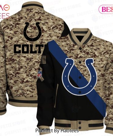 Colts Camo Bomber Jacket - Stylish Nfl Fan Gear For Game Day Comfort
