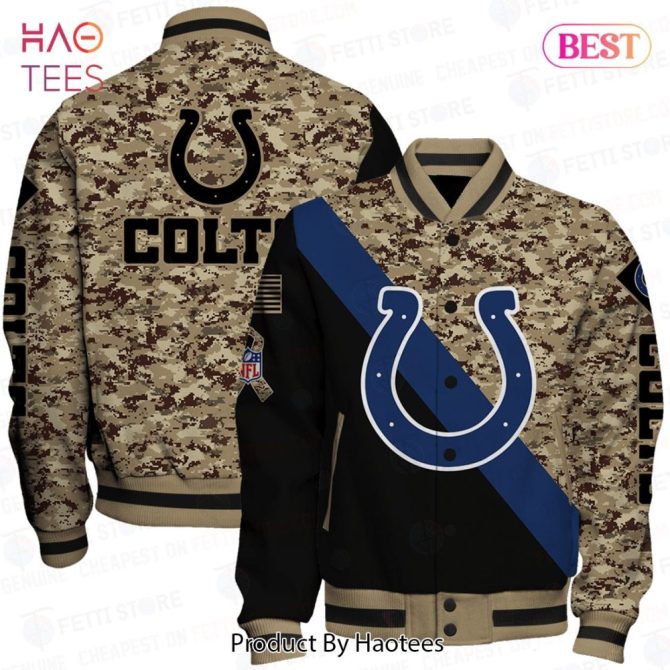 Colts Camo Bomber Jacket - Stylish Nfl Fan Gear For Game Day Comfort