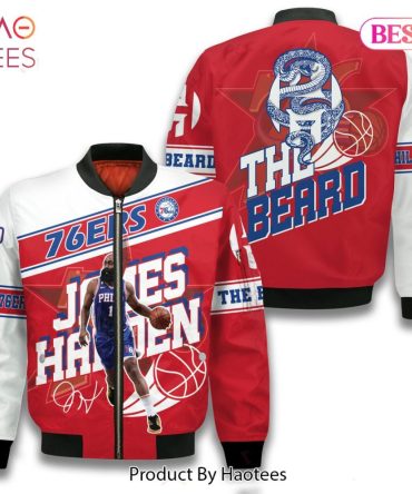 Hot James Harden Philadelphia 76Ers Pattern Personalized Name 3D Bomber Jacket Gift For Fan