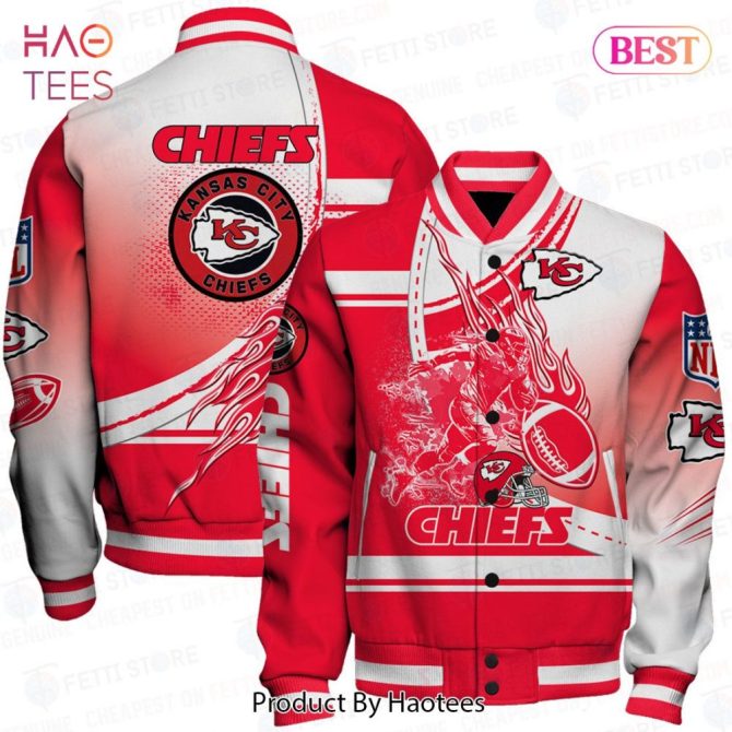 Official Kansas City Chiefs Varsity Jacket - Bold Red & White Design, Perfect Gift For Nfl Fans!