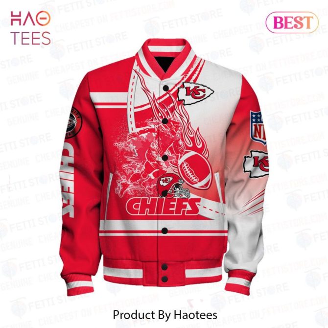 Official Kansas City Chiefs Varsity Jacket - Bold Red & White Design, Perfect Gift For Nfl Fans! - Image 2