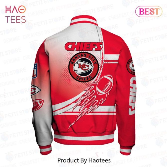 Official Kansas City Chiefs Varsity Jacket - Bold Red & White Design, Perfect Gift For Nfl Fans! - Image 3