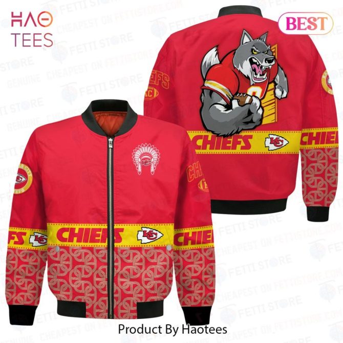 Hot Kansas City Chiefsnational Football League Red Aop Bomber Jacket