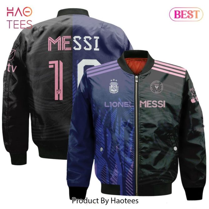 Hot Lionel Messi Inter Miami Argentina Away 3D Bomber Jacket