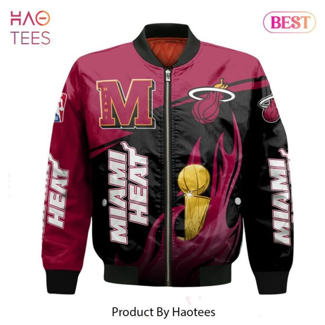 Hot Miami Heatnational Basketball Association   Unisex 3D Bomber Jacket - Image 2