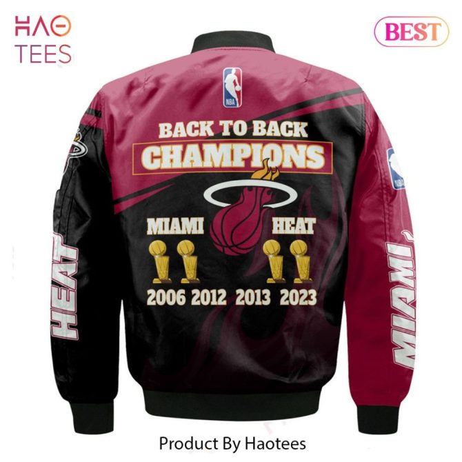 Hot Miami Heatnational Basketball Association   Unisex 3D Bomber Jacket - Image 3