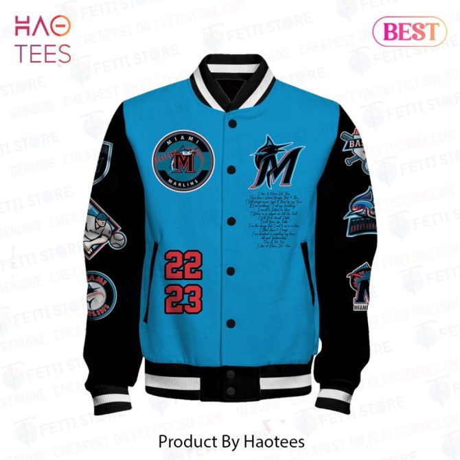 Miami Marlins Varsity Jacket - Stylish Blue Baseball Outerwear For Fans - Image 2