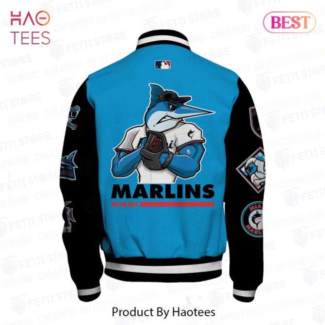 Miami Marlins Varsity Jacket - Stylish Blue Baseball Outerwear For Fans - Image 3