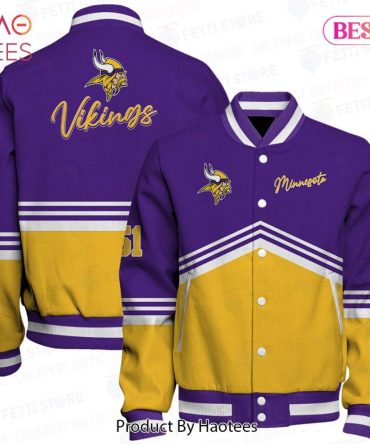 Minnesota Vikings Varsity Jacket - Purple & Gold, Perfect Gift For Fans!