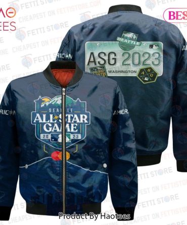 Hot Mlb All Star   Baseball Pattern Navy 3D Bomber Jacket